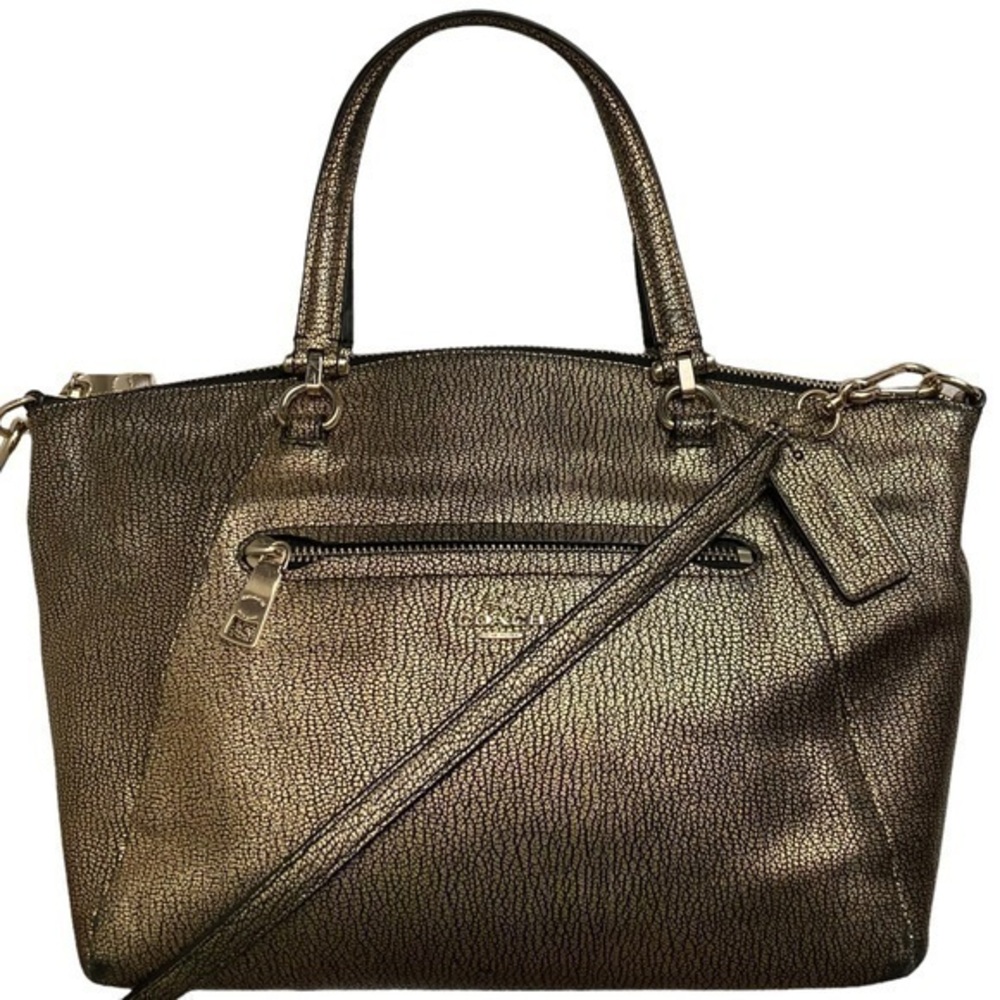 Coach Prairie Metallic (36325) Pebble Leather Satchel bag crossbody